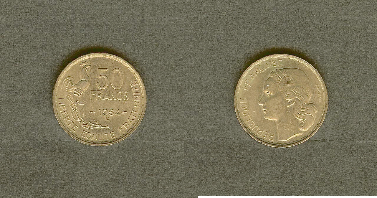 50 francs Guiraud 1954B AU+